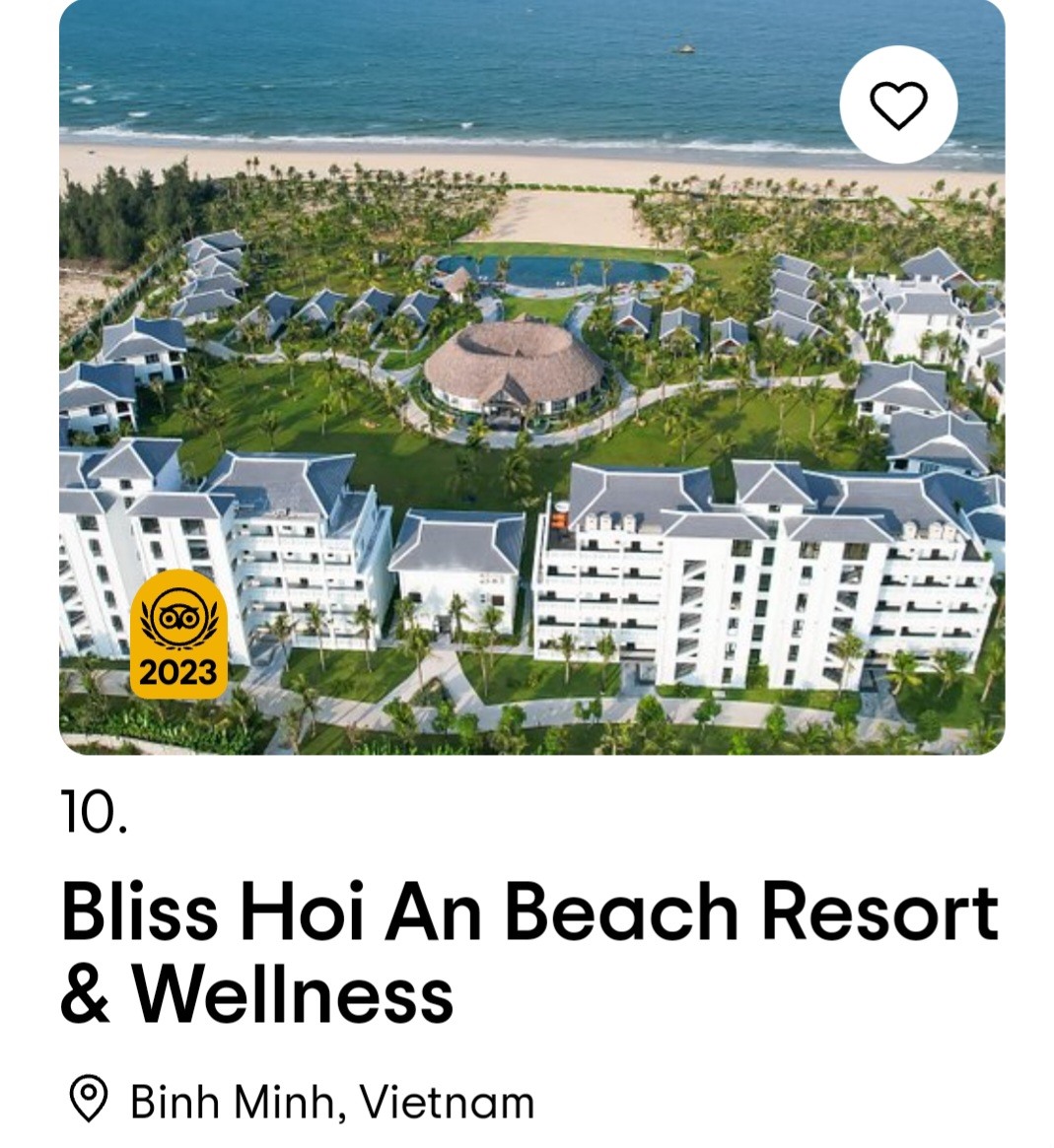 Một khu nghỉ dưỡng ở Thăng Bình được vinh danh "khách sạn mới hấp dẫn nhất toàn cầu"